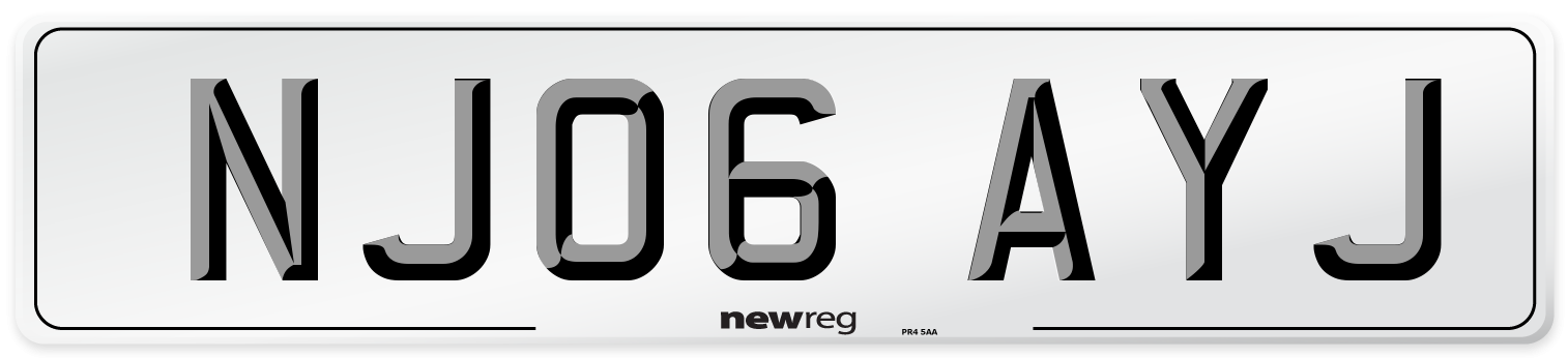 NJ06 AYJ Number Plate from New Reg